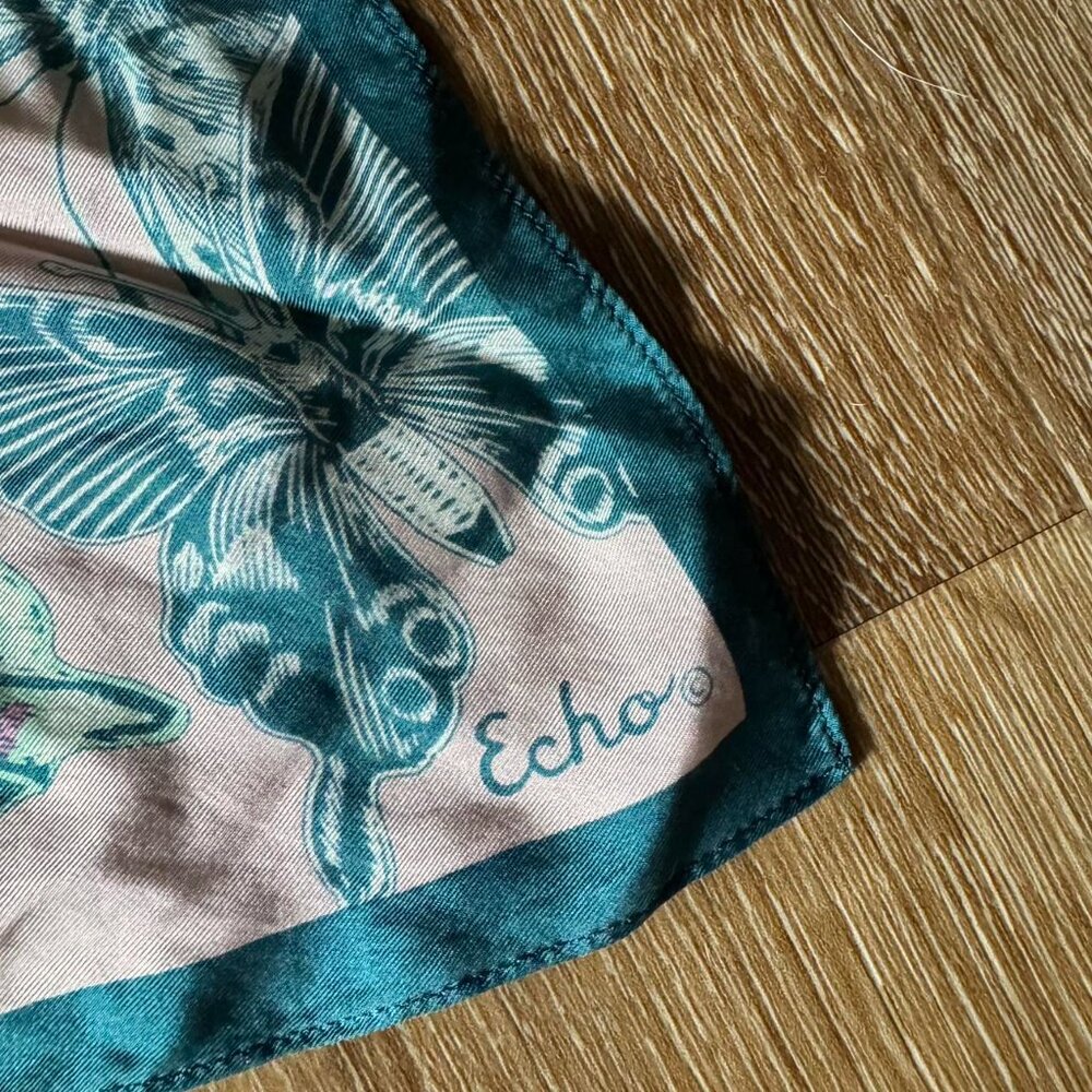 🦋 Echo 100% Silk Large‎ Butterfly Pink multi-coloured - Picture 3 of 3
